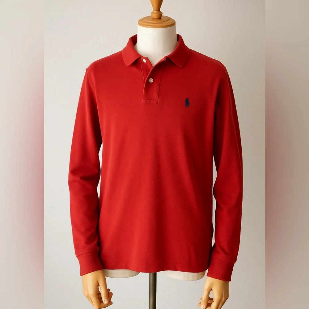 Polo Ralph Lauren Polo Tall Long Sleeve Knit Men's Shirt XL Red